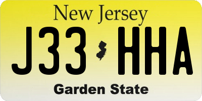 NJ license plate J33HHA