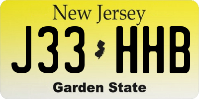 NJ license plate J33HHB