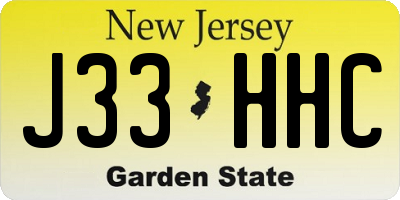 NJ license plate J33HHC