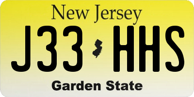 NJ license plate J33HHS