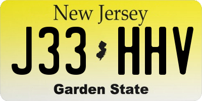 NJ license plate J33HHV