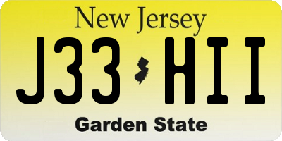 NJ license plate J33HII