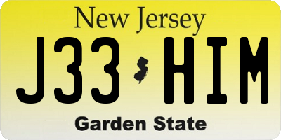 NJ license plate J33HIM