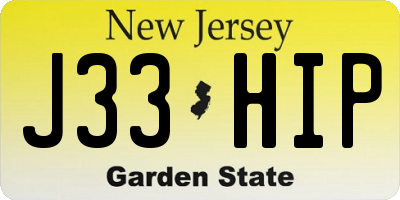 NJ license plate J33HIP