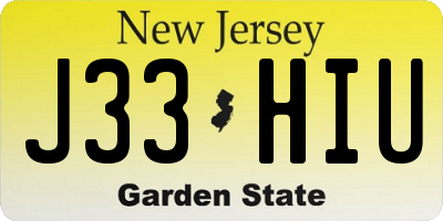 NJ license plate J33HIU
