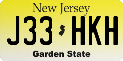 NJ license plate J33HKH