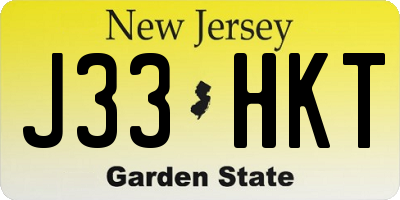 NJ license plate J33HKT