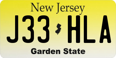 NJ license plate J33HLA