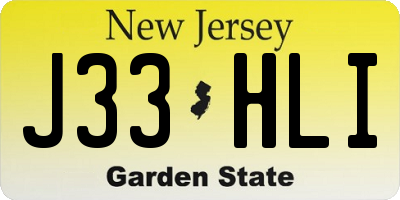 NJ license plate J33HLI
