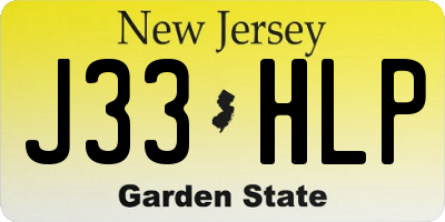 NJ license plate J33HLP
