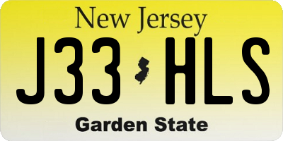 NJ license plate J33HLS