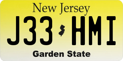 NJ license plate J33HMI