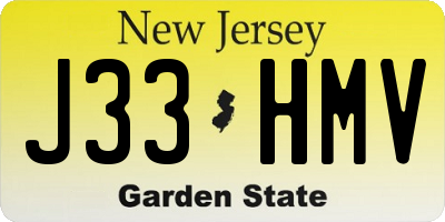 NJ license plate J33HMV