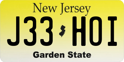 NJ license plate J33HOI