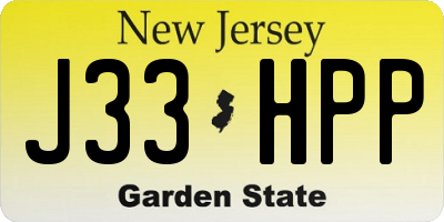 NJ license plate J33HPP