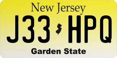 NJ license plate J33HPQ