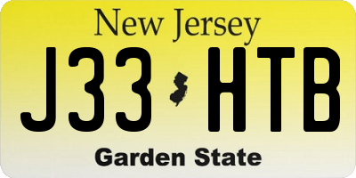 NJ license plate J33HTB