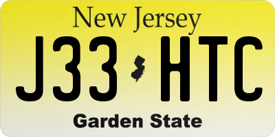NJ license plate J33HTC