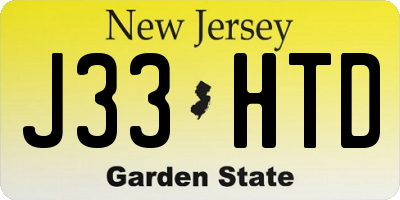 NJ license plate J33HTD