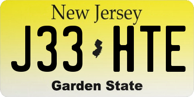 NJ license plate J33HTE