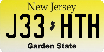 NJ license plate J33HTH
