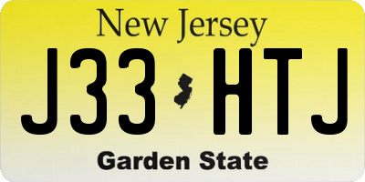 NJ license plate J33HTJ