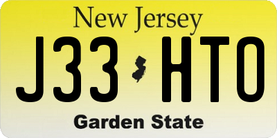 NJ license plate J33HTO