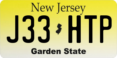 NJ license plate J33HTP