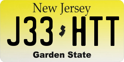 NJ license plate J33HTT