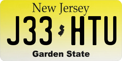 NJ license plate J33HTU