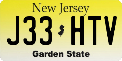 NJ license plate J33HTV