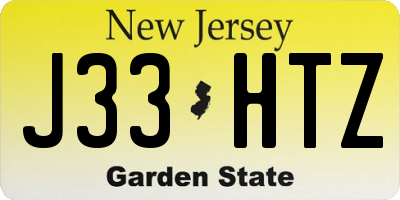 NJ license plate J33HTZ