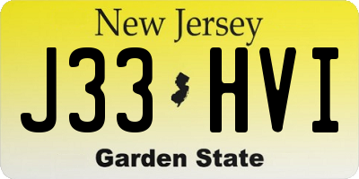 NJ license plate J33HVI