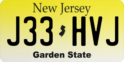 NJ license plate J33HVJ