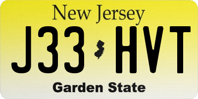 NJ license plate J33HVT
