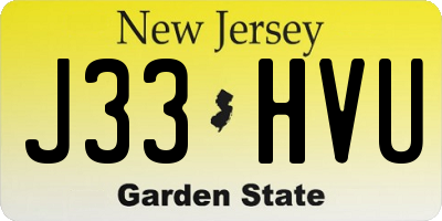 NJ license plate J33HVU