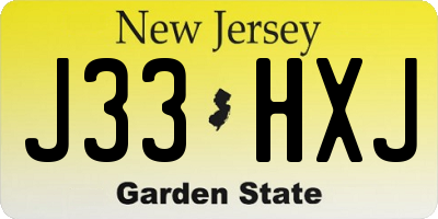 NJ license plate J33HXJ