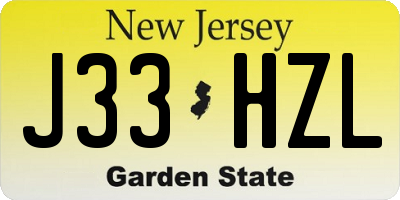 NJ license plate J33HZL