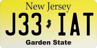 NJ license plate J33IAT
