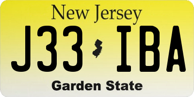NJ license plate J33IBA