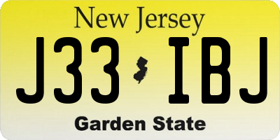NJ license plate J33IBJ