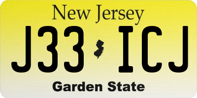 NJ license plate J33ICJ