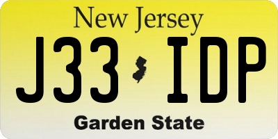 NJ license plate J33IDP