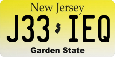 NJ license plate J33IEQ