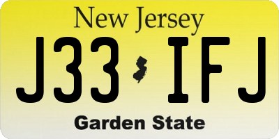 NJ license plate J33IFJ