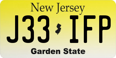 NJ license plate J33IFP