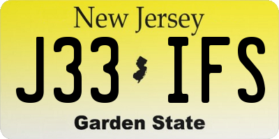 NJ license plate J33IFS
