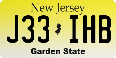 NJ license plate J33IHB