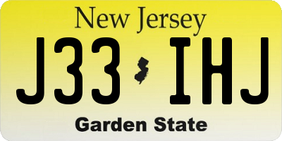 NJ license plate J33IHJ