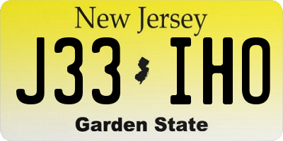 NJ license plate J33IHO